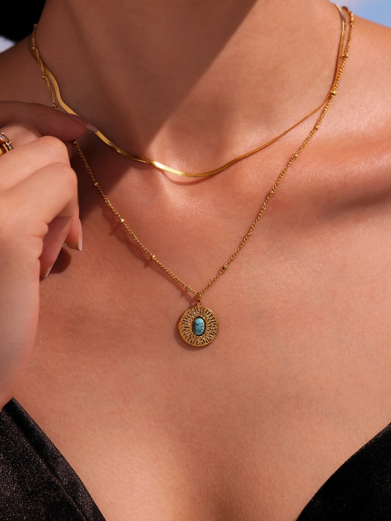 Vintage Turquoise Pendant Necklace