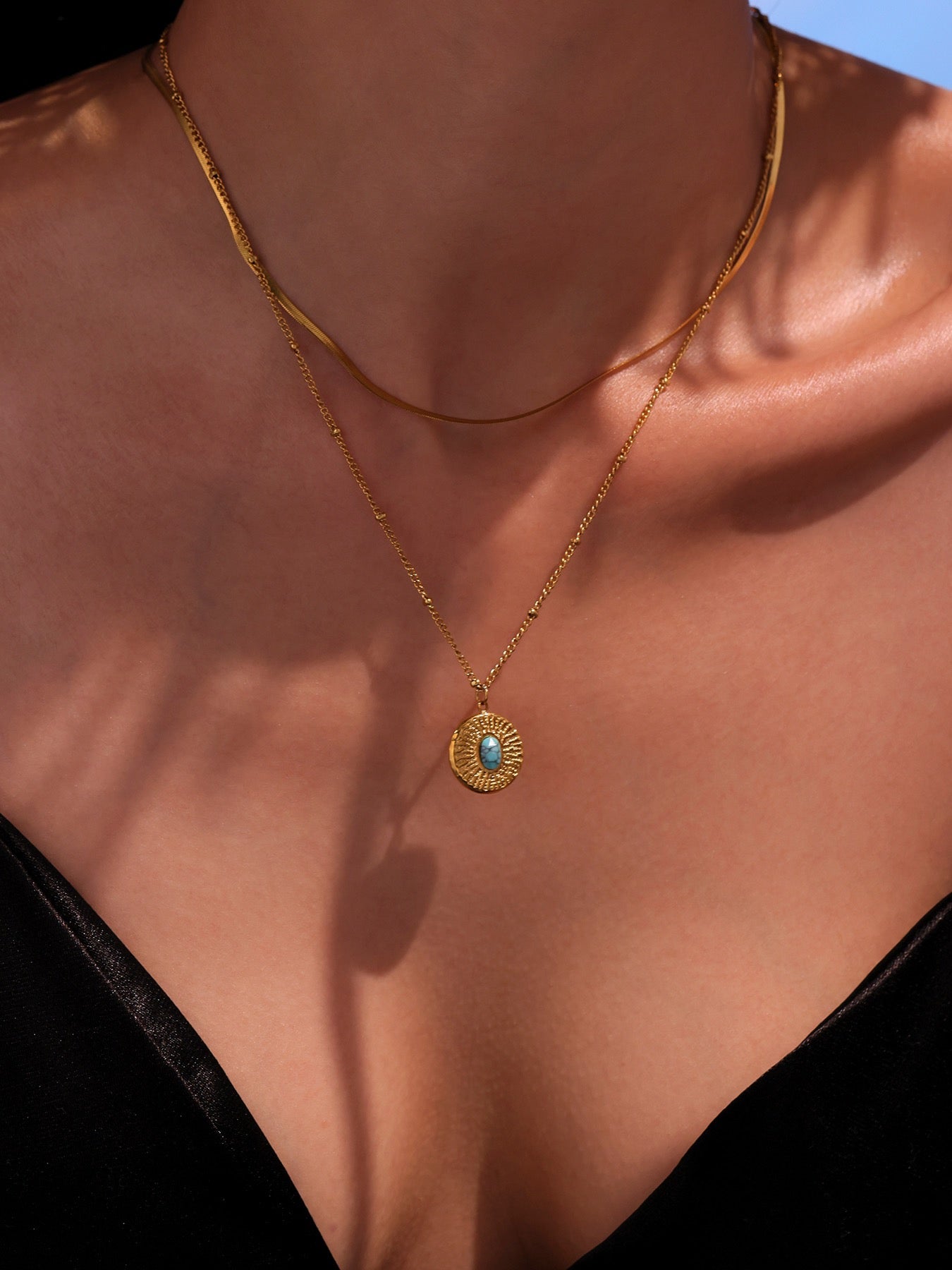 Vintage Turquoise Pendant Necklace