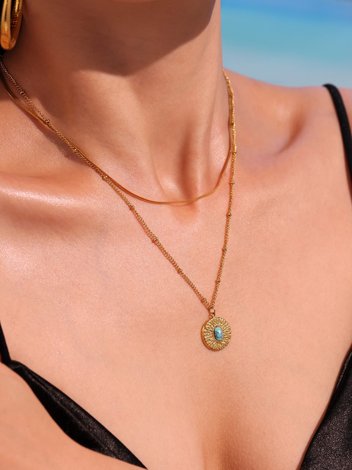 Vintage Turquoise Pendant Necklace