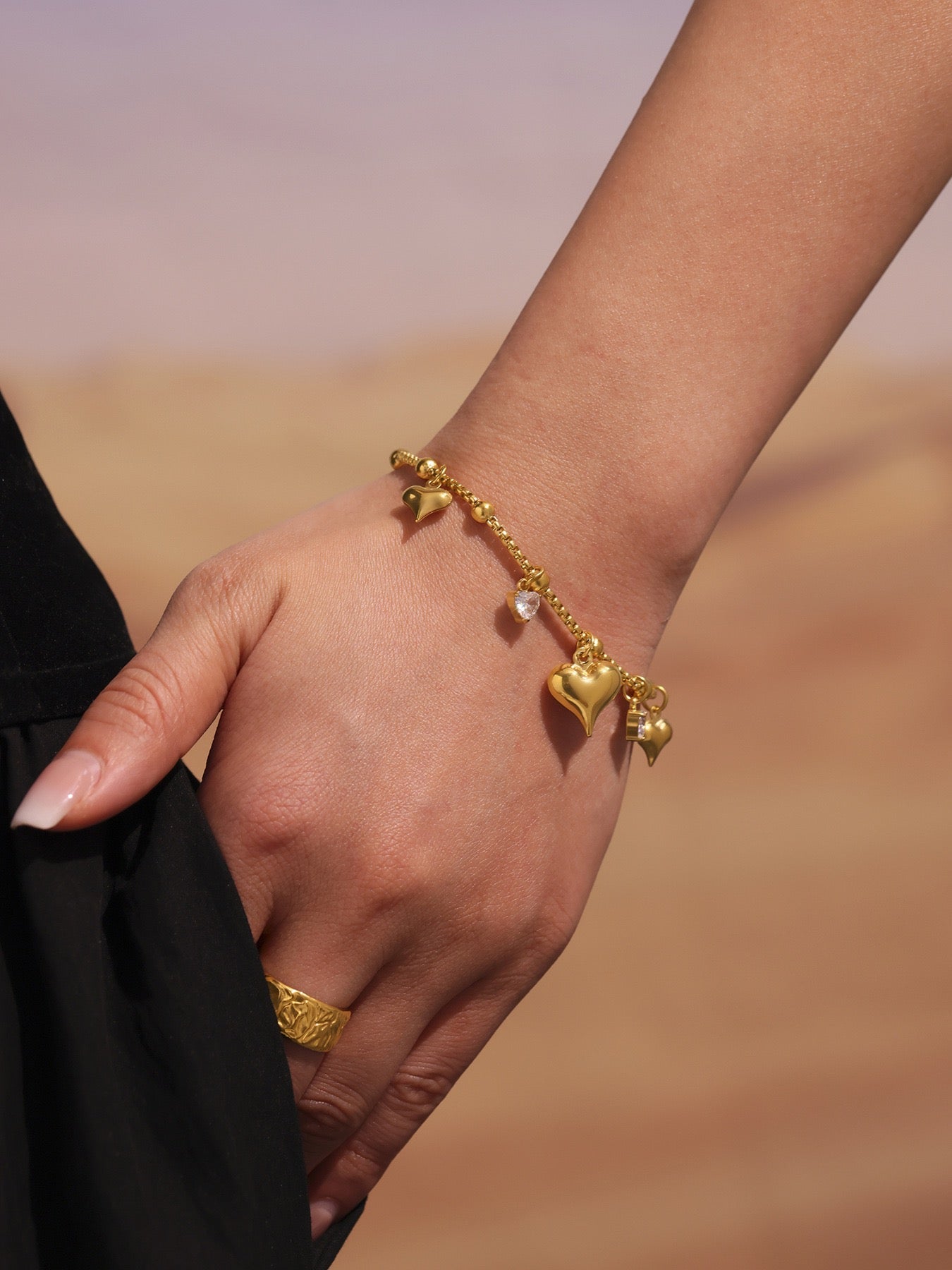 Heart-shaped Zircon Tassel Pendant Niche Exquisite Bracelet