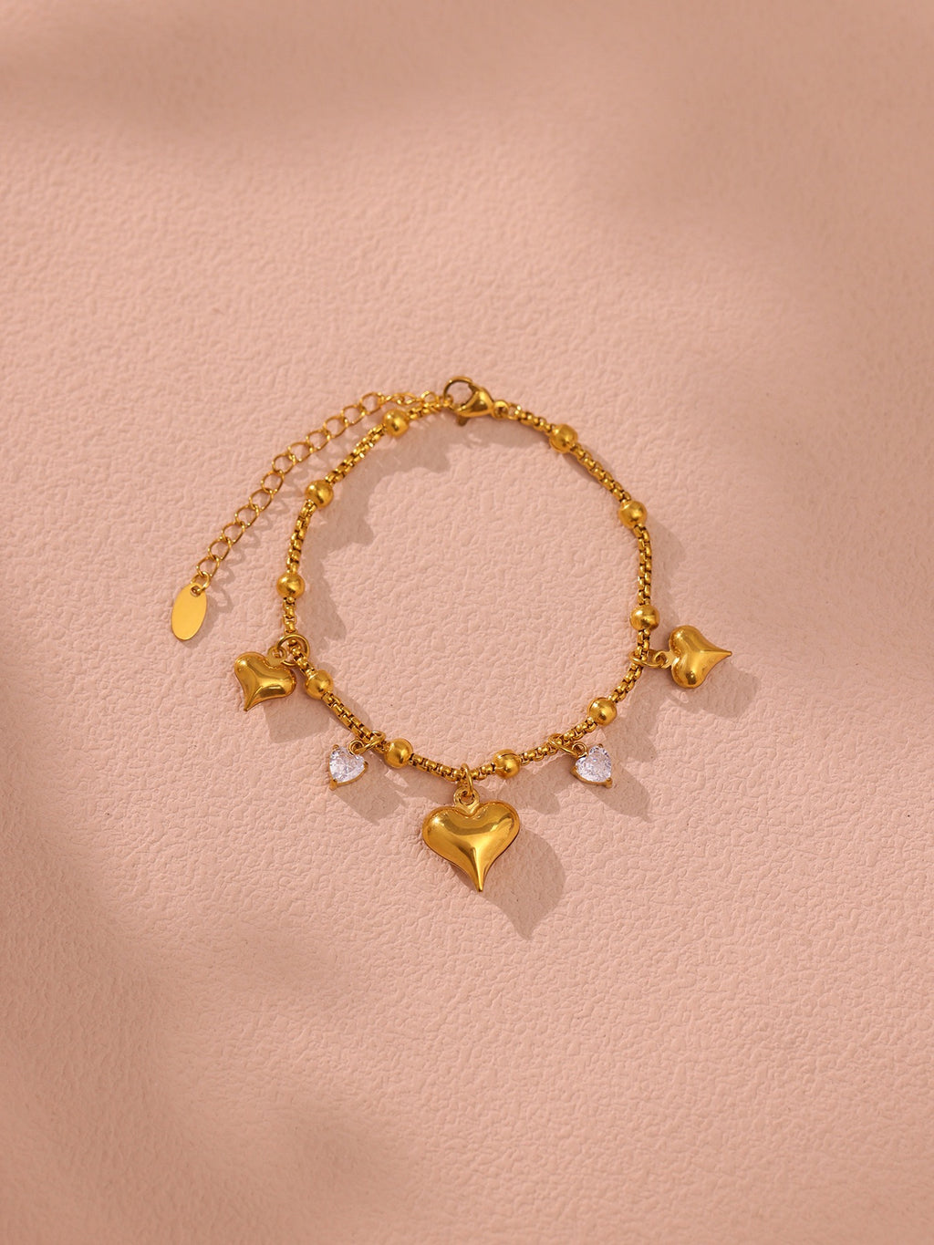 Heart-shaped Zircon Tassel Pendant Niche Exquisite Bracelet