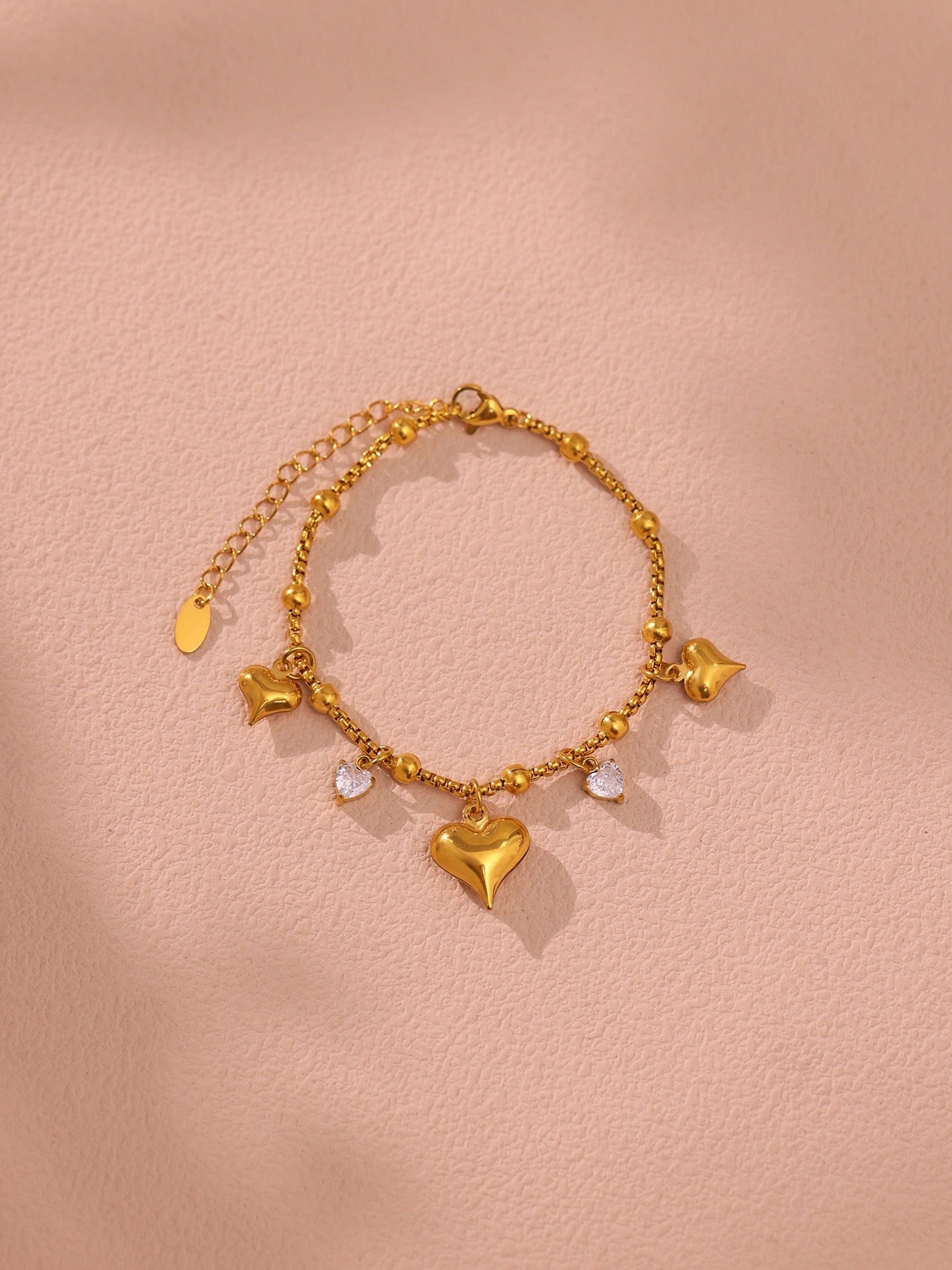 Heart-shaped Zircon Tassel Pendant Niche Exquisite Bracelet