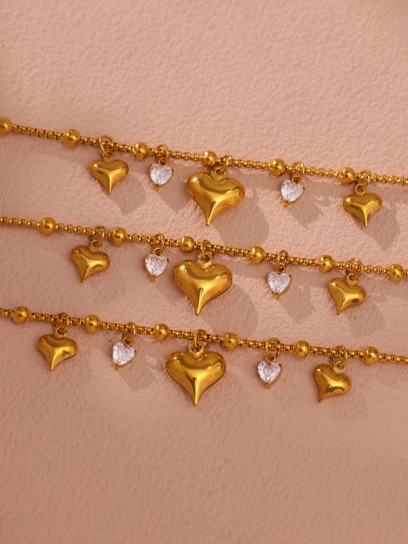 Heart-shaped Zircon Tassel Pendant Niche Exquisite Bracelet
