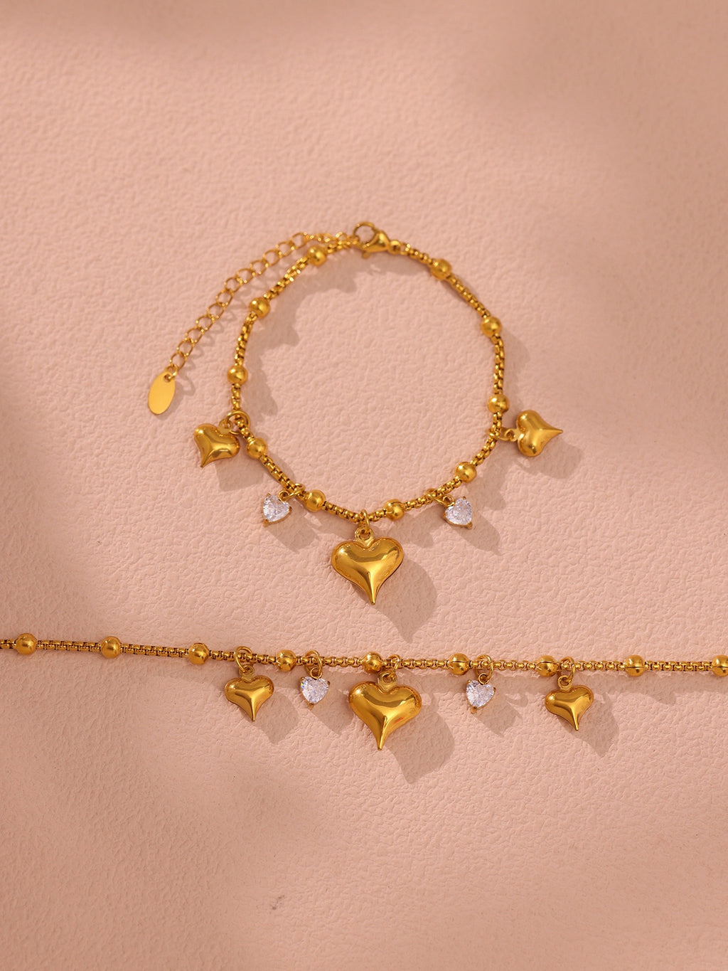 Heart-shaped Zircon Tassel Pendant Niche Exquisite Bracelet