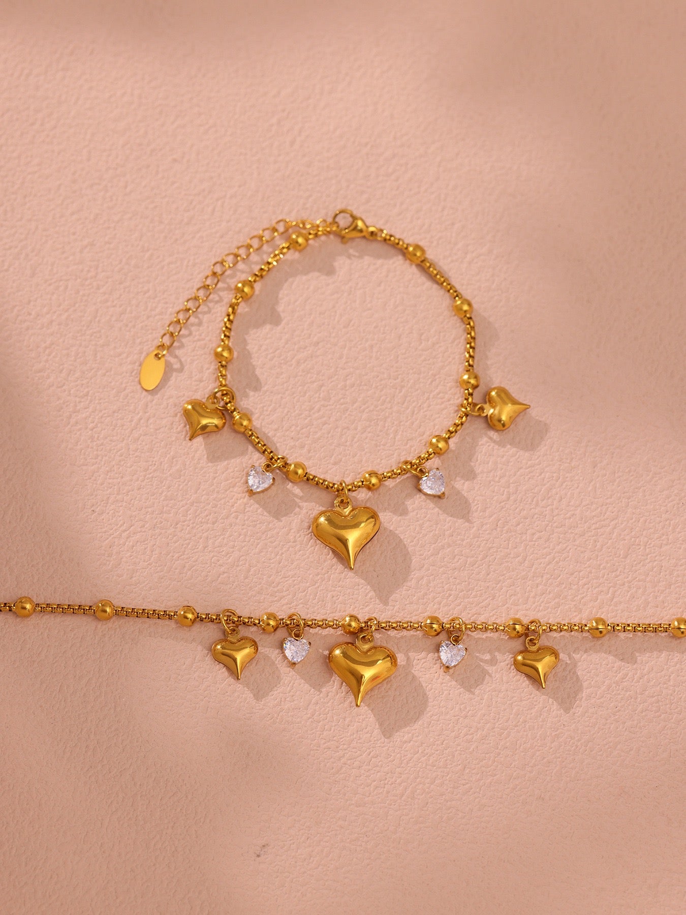 Heart-shaped Zircon Tassel Pendant Niche Exquisite Bracelet