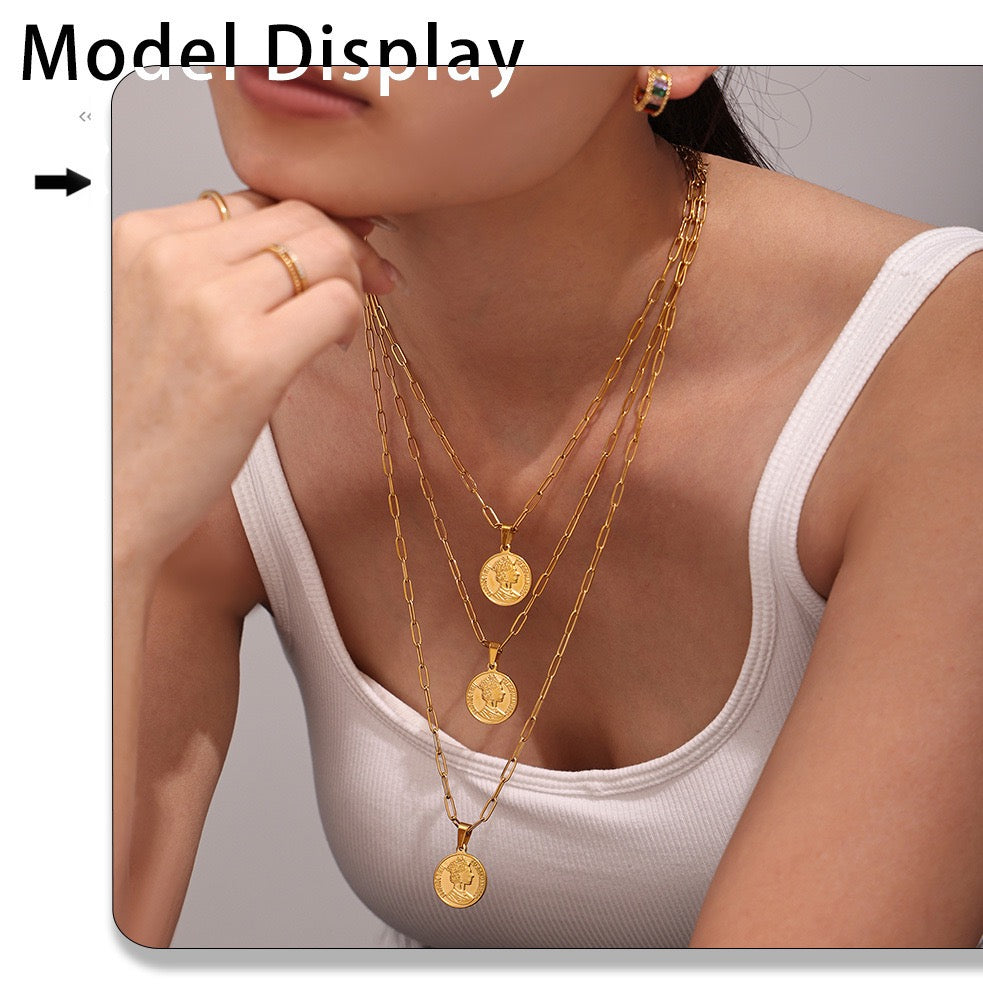 Light Luxury Style Queen's Portrait Necklace