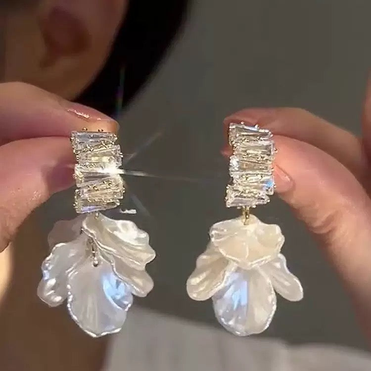 White Petal Earrings