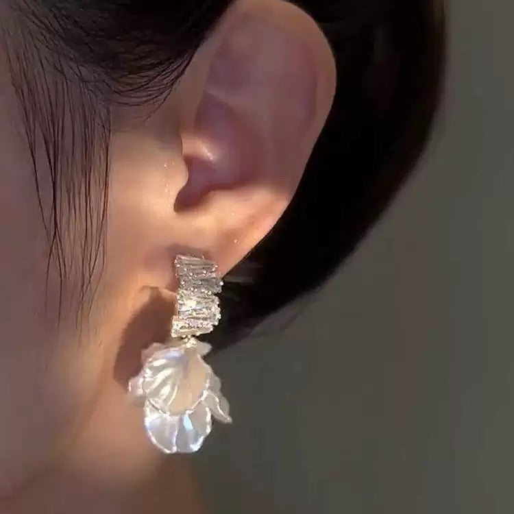 White Petal Earrings