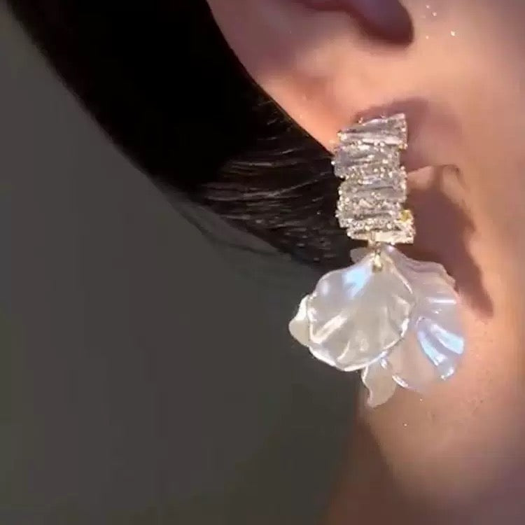 White Petal Earrings