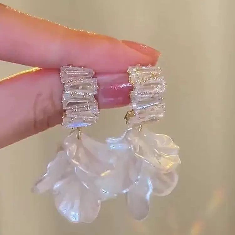 White Petal Earrings