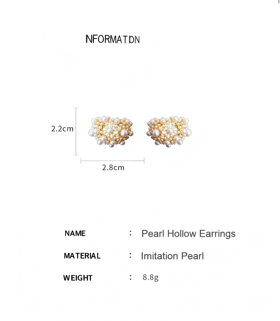 French Retro Palace-Style Pearl Ear Clips and Pierced Imitation Pearl Earrings