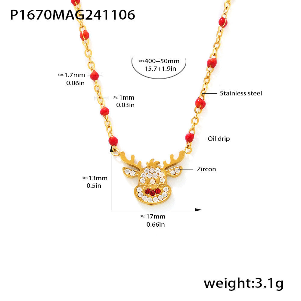 Christmas Limited-Edition Christmas Deer-Shaped Necklace