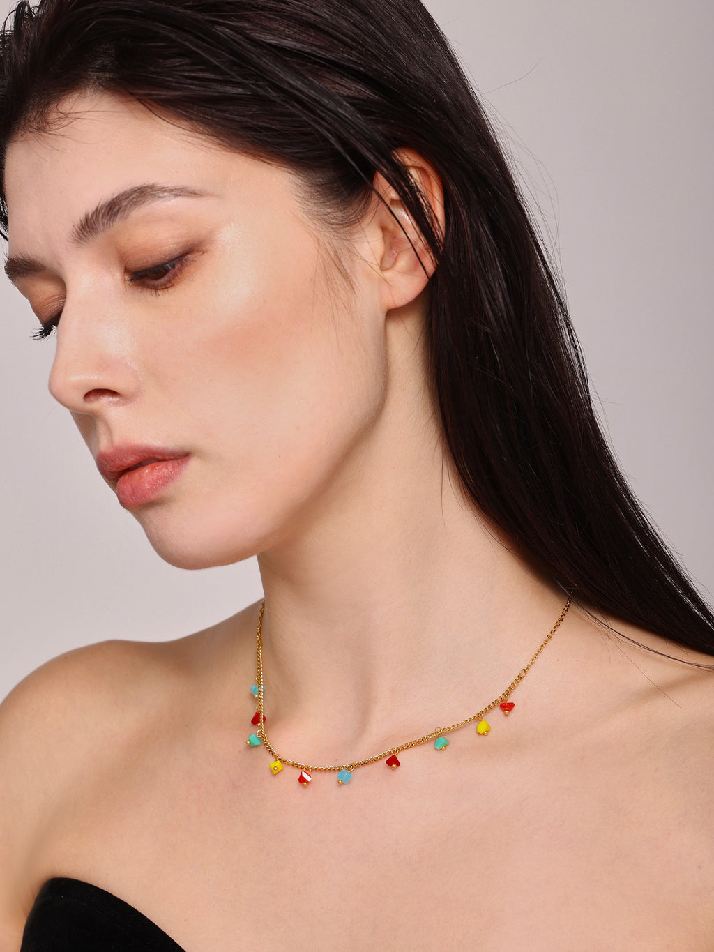 Christmas Limited-Edition Faceted Crystal Colorful Collarbone Necklace