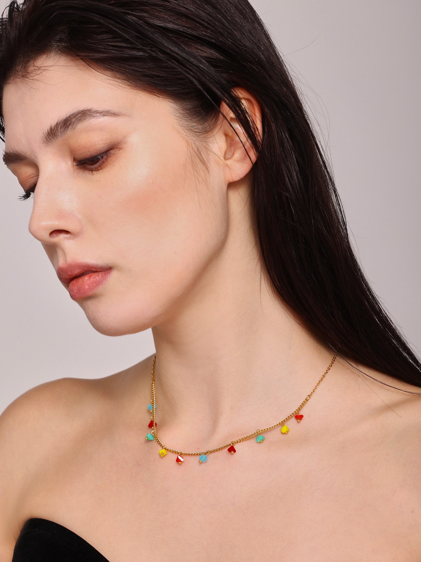 Christmas Limited-Edition Faceted Crystal Colorful Collarbone Necklace