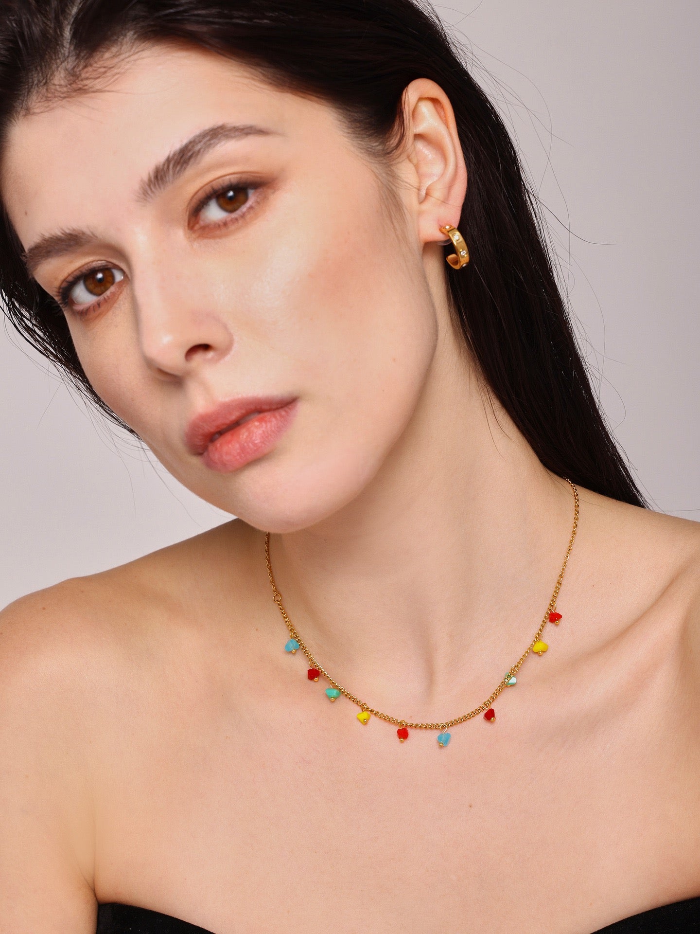 Christmas Limited-Edition Faceted Crystal Colorful Collarbone Necklace