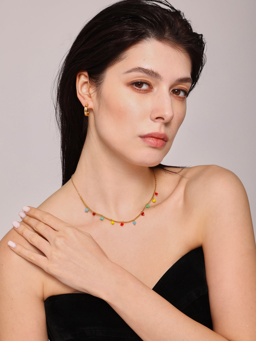 Christmas Limited-Edition Faceted Crystal Colorful Collarbone Necklace
