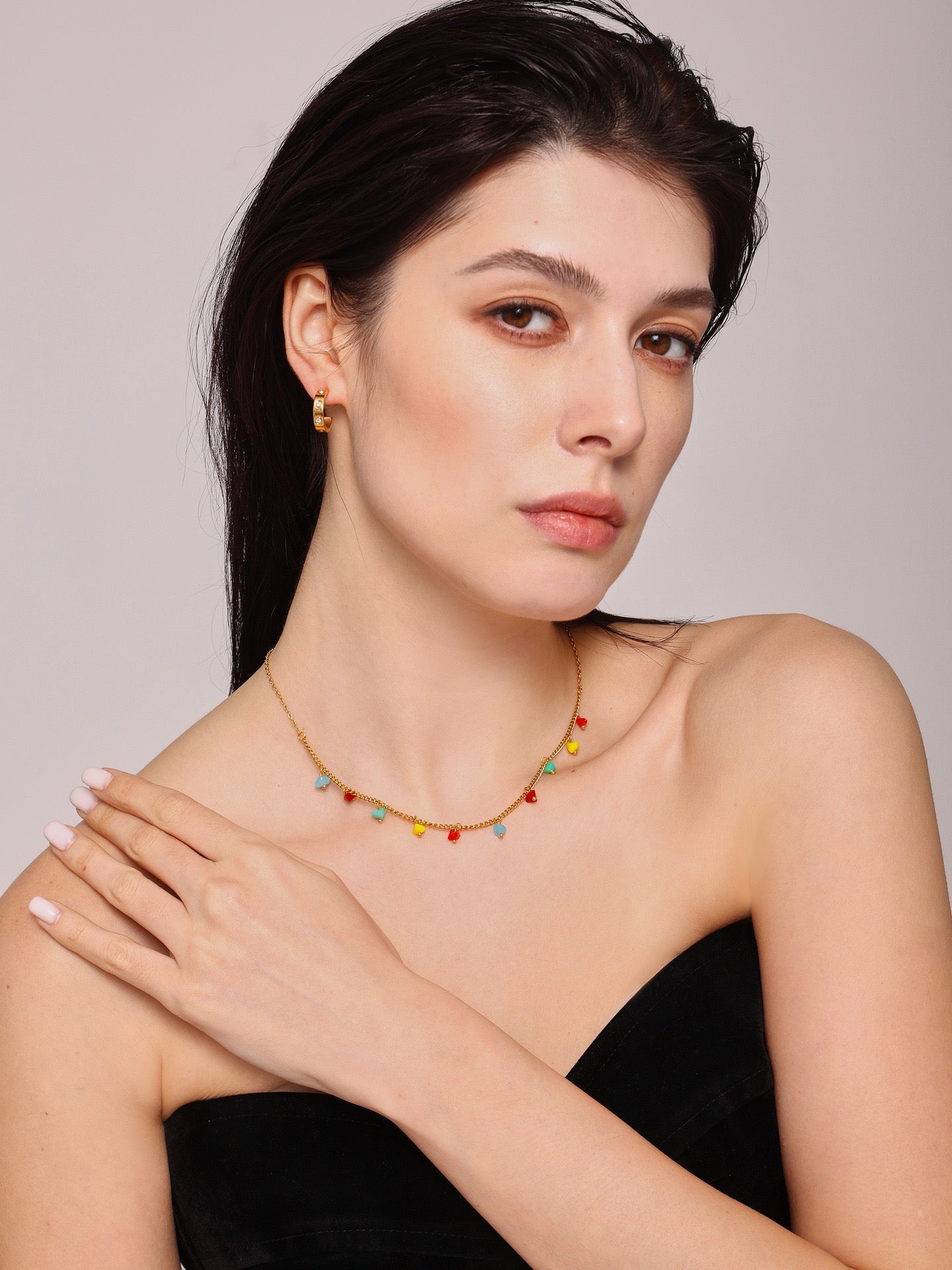 Christmas Limited-Edition Faceted Crystal Colorful Collarbone Necklace