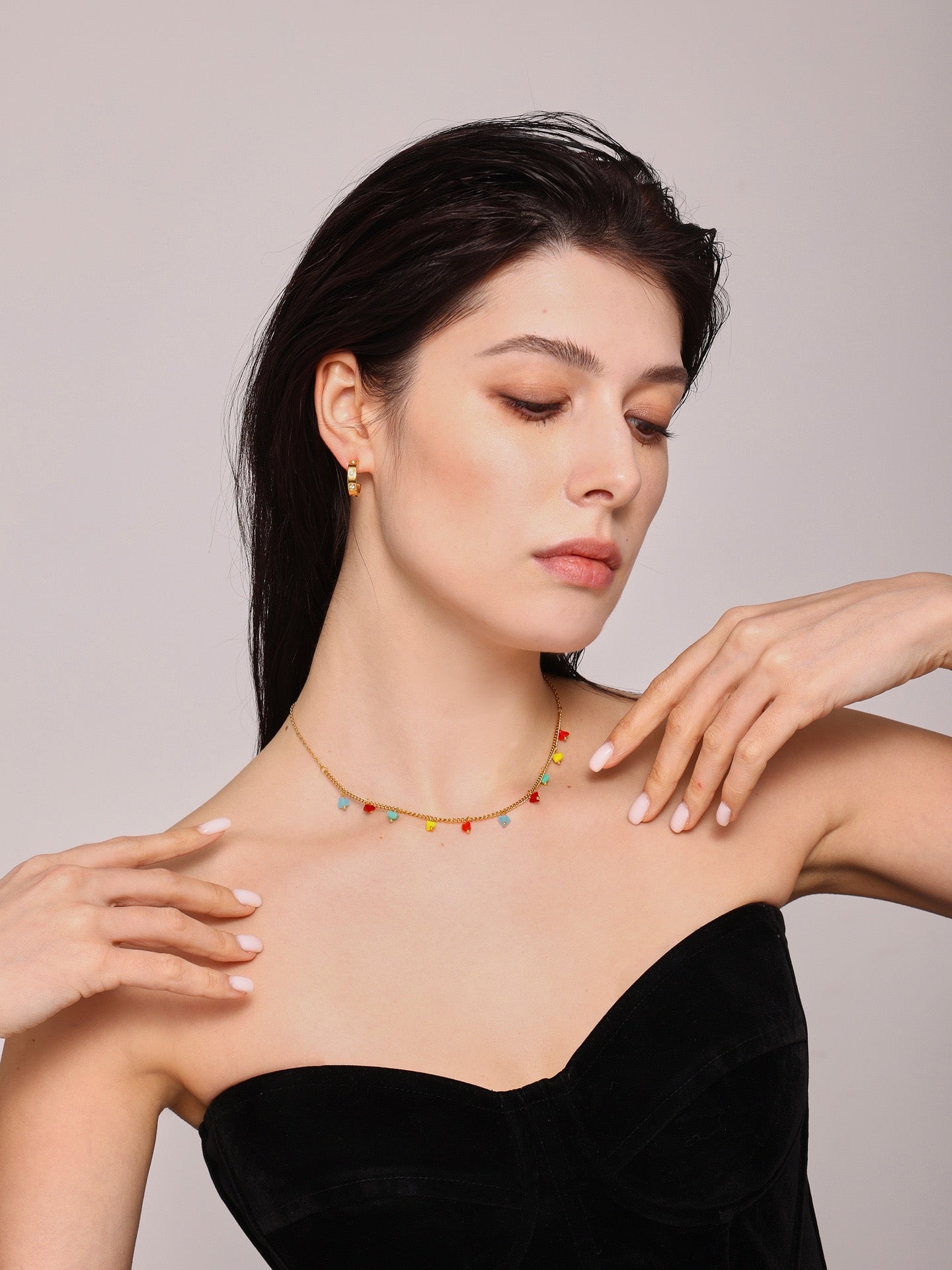 Christmas Limited-Edition Faceted Crystal Colorful Collarbone Necklace