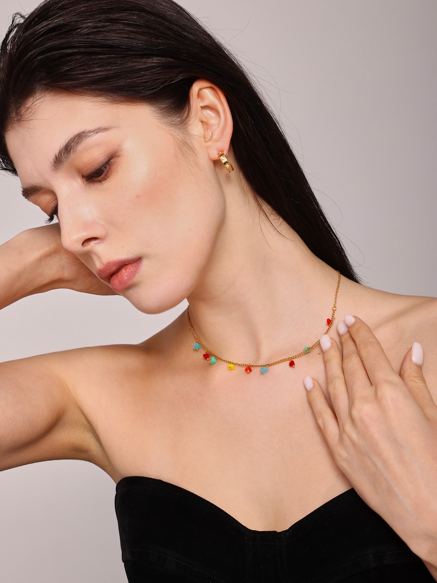 Christmas Limited-Edition Faceted Crystal Colorful Collarbone Necklace
