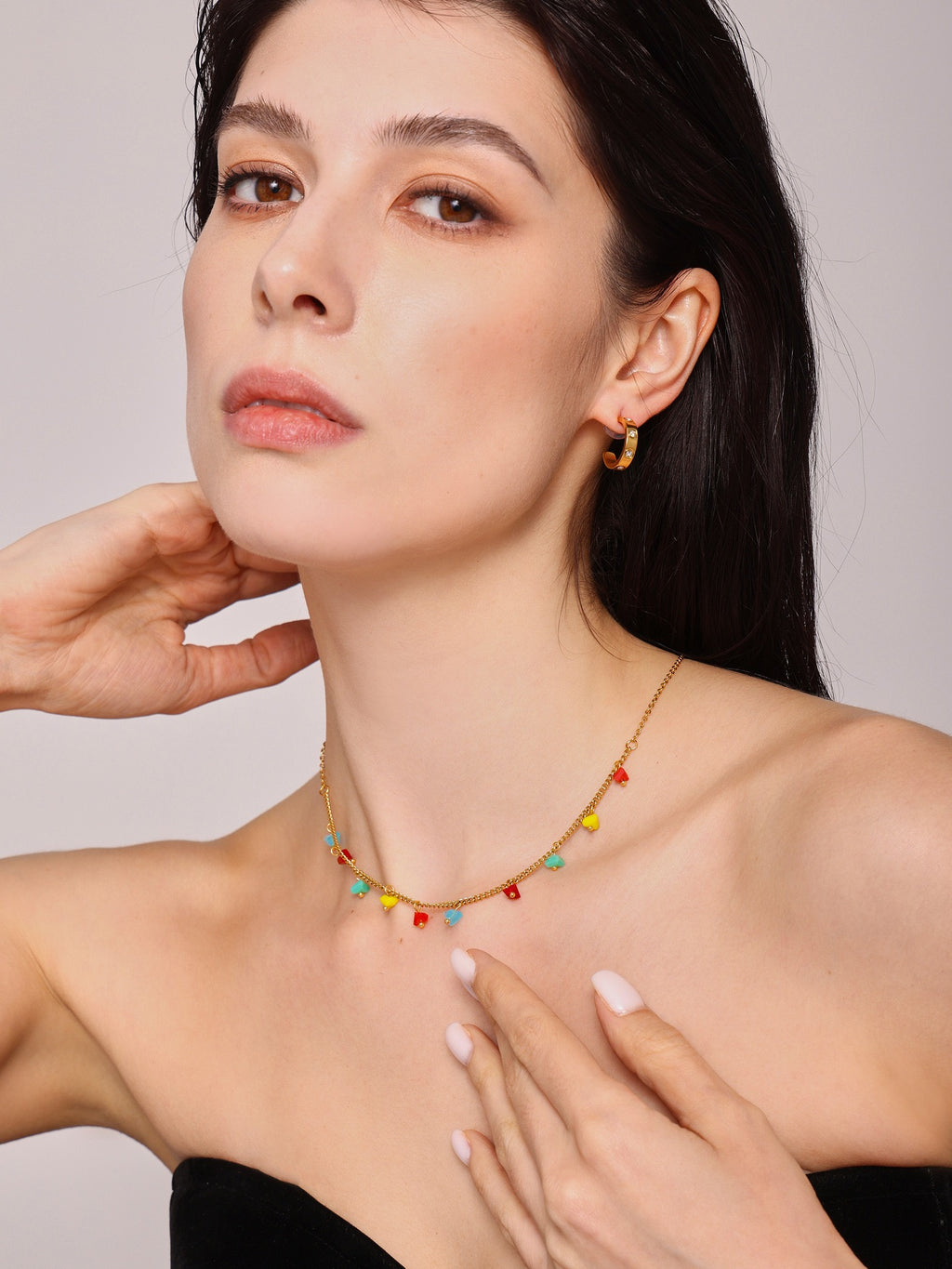Christmas Limited-Edition Faceted Crystal Colorful Collarbone Necklace