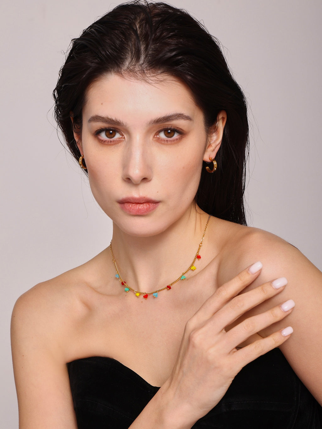 Christmas Limited-Edition Faceted Crystal Colorful Collarbone Necklace