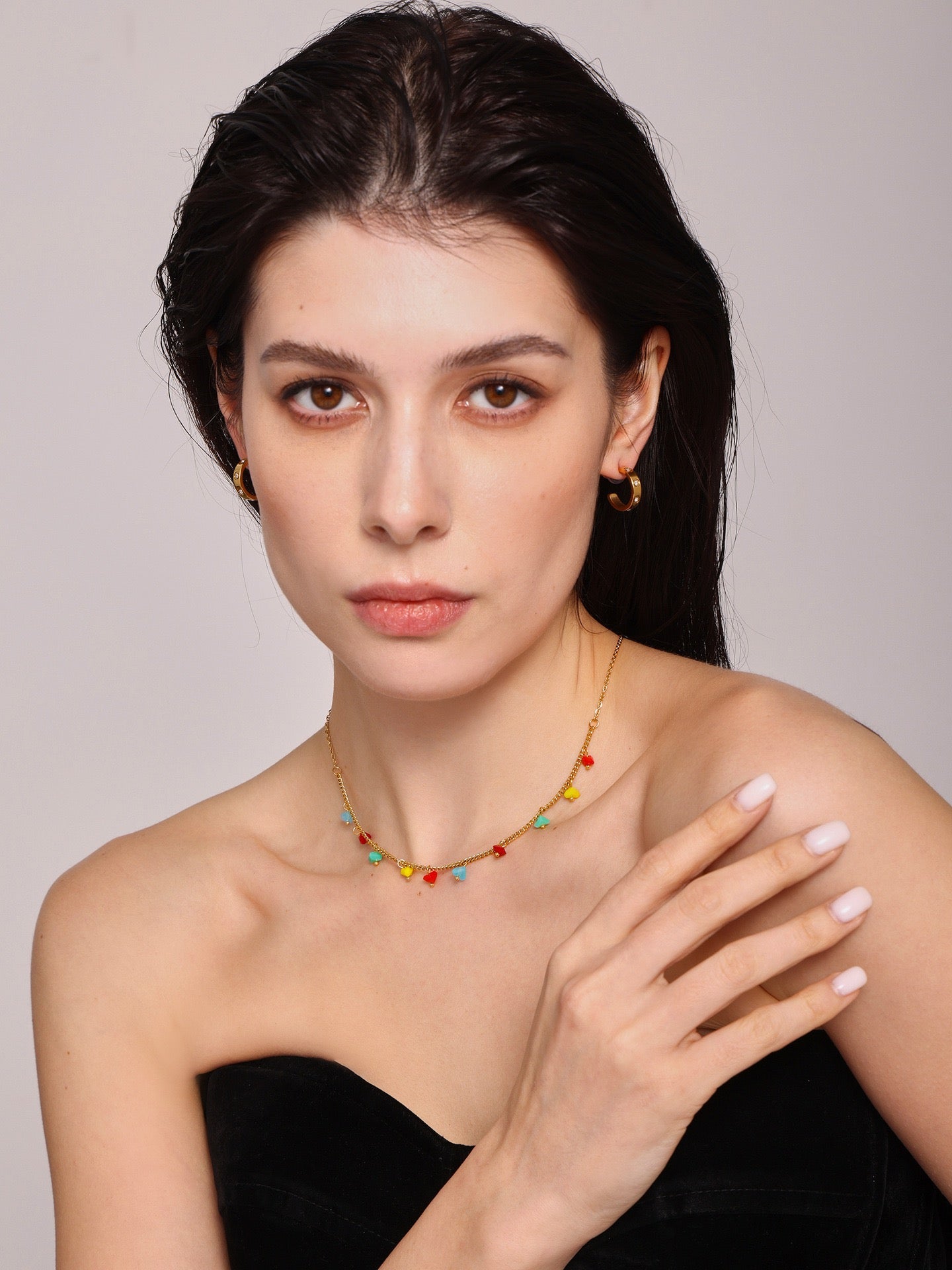 Christmas Limited-Edition Faceted Crystal Colorful Collarbone Necklace