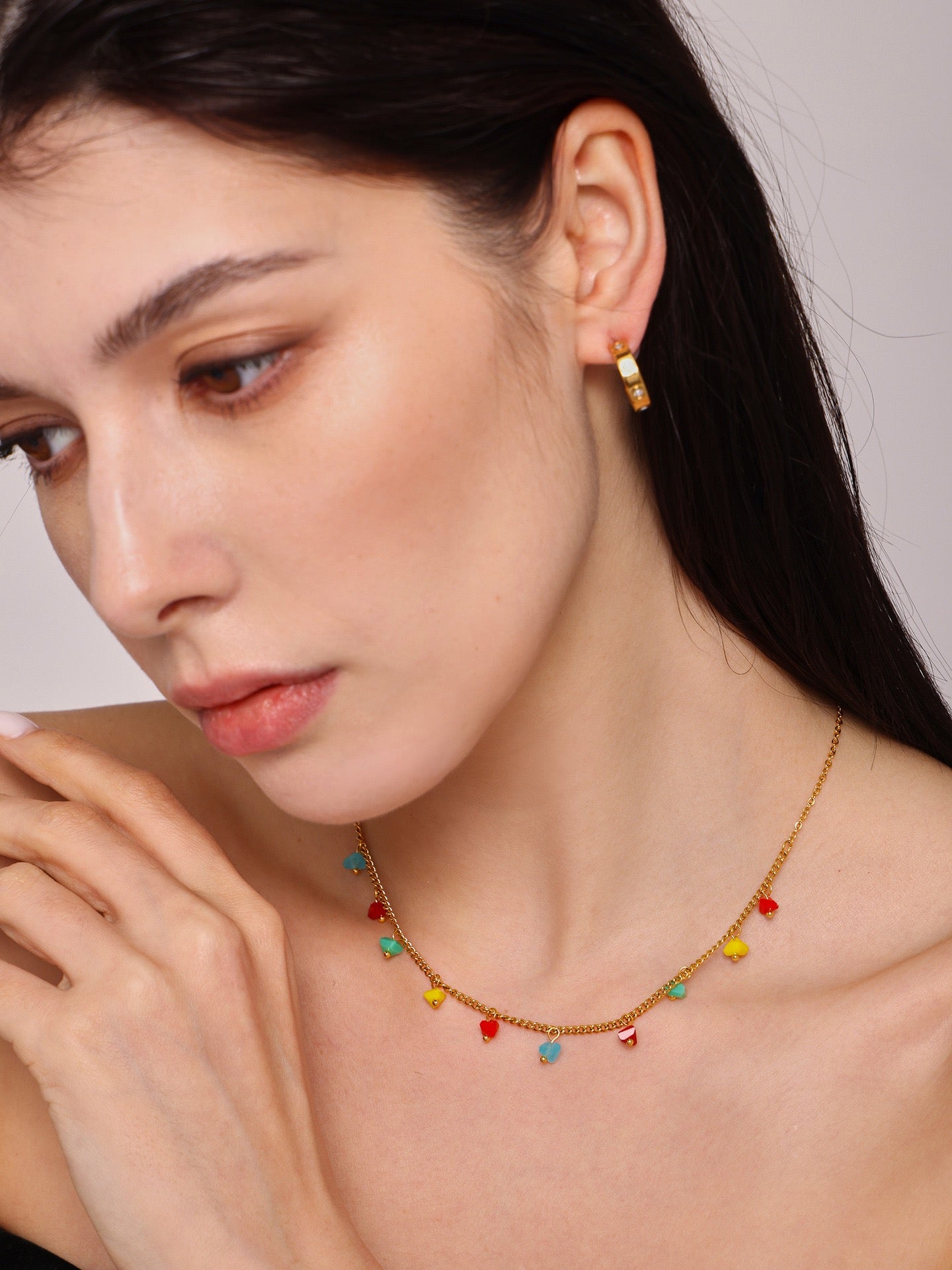 Christmas Limited-Edition Faceted Crystal Colorful Collarbone Necklace
