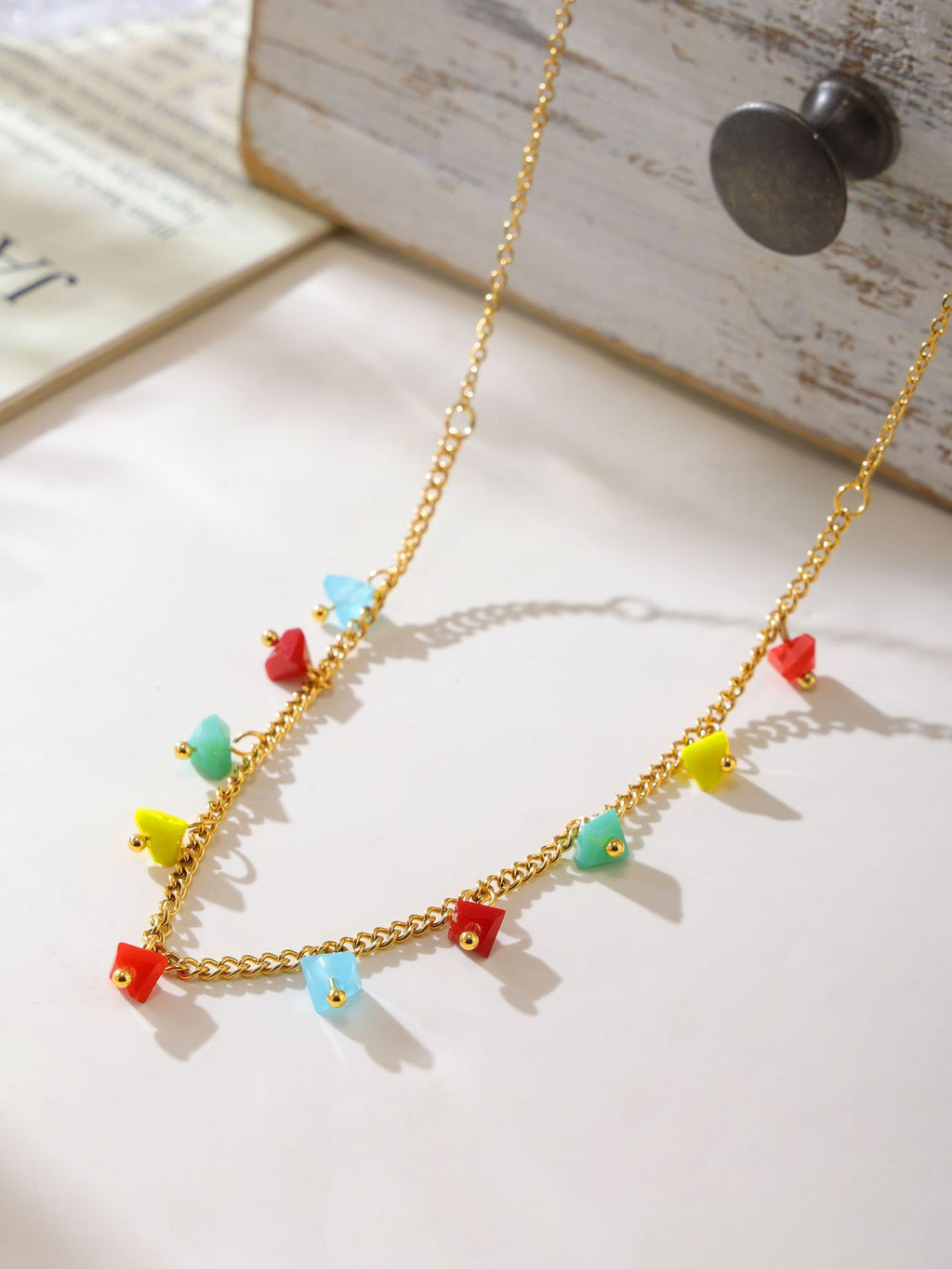 Christmas Limited-Edition Faceted Crystal Colorful Collarbone Necklace