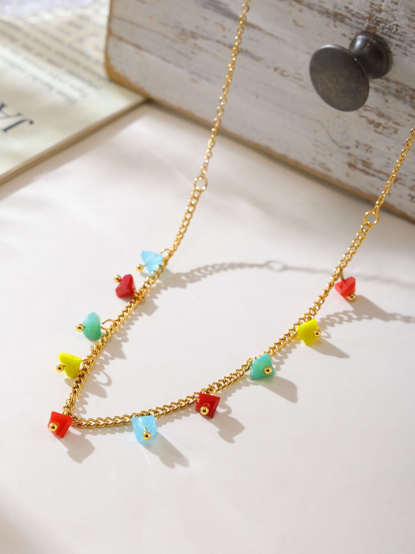 Christmas Limited-Edition Faceted Crystal Colorful Collarbone Necklace